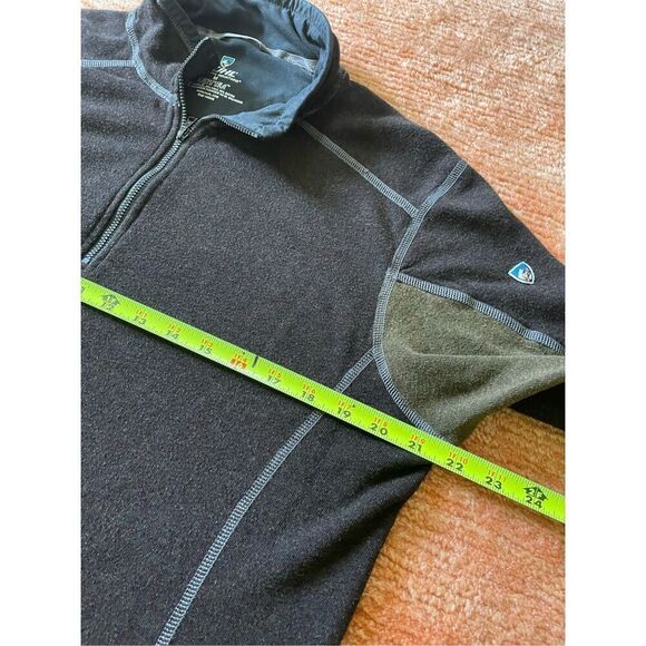 KUHL Revel 1/4 Zip Sweater Fleece Jacket Pullover Medium Olive Green & Charcoal - Picture 6 of 9